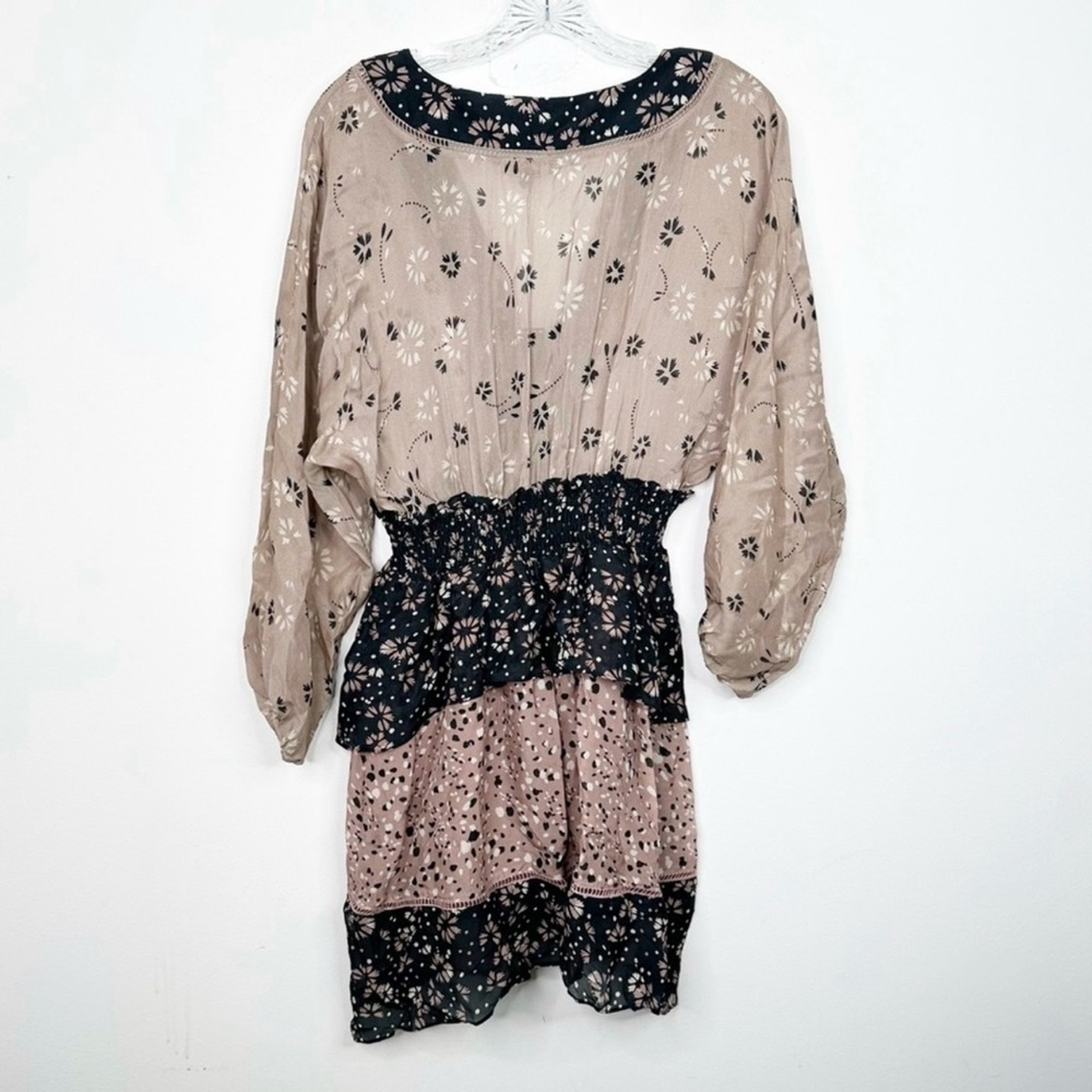 NWT ANTHROPOLOGIE LOVE SAM | 100% Silk Dolman Blouson Dress in Fleur‎ Multi XS - Picture 4 of 4